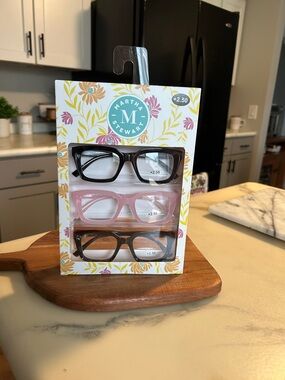 Martha Stewart Kids 3-Pack Reading Glasses - Black, Pink, Brown + 2.5